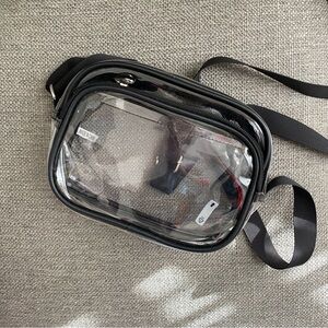 Transparent Crossbody Bag with Black Trim